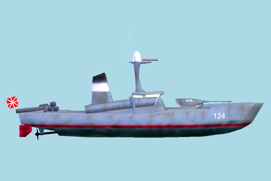 Military Boat 3d model